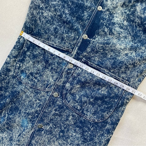 Vintage ID# Official Identification Denim Acid Wash Trench Coat Size 3 Unisex - Picture 8 of 16